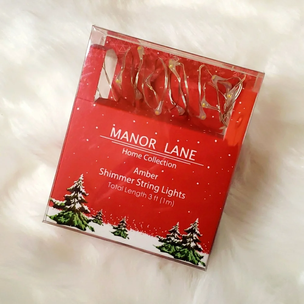 Manor Lane Battery Powered Amber Shimmer Lights 3 Feet Long NWT
